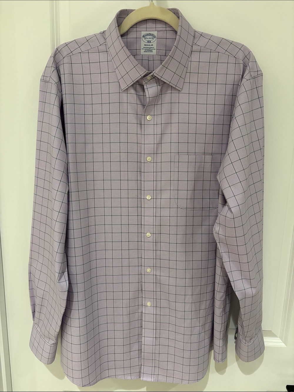 Brooks Brothers Dress Shirt in Lilac Windowpane
